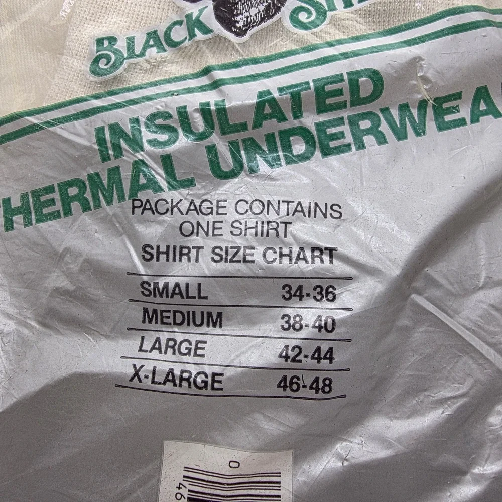 Black Sheep Insulated Thermal Underwear Mens XL Shirt Cream DuPont Dacron New